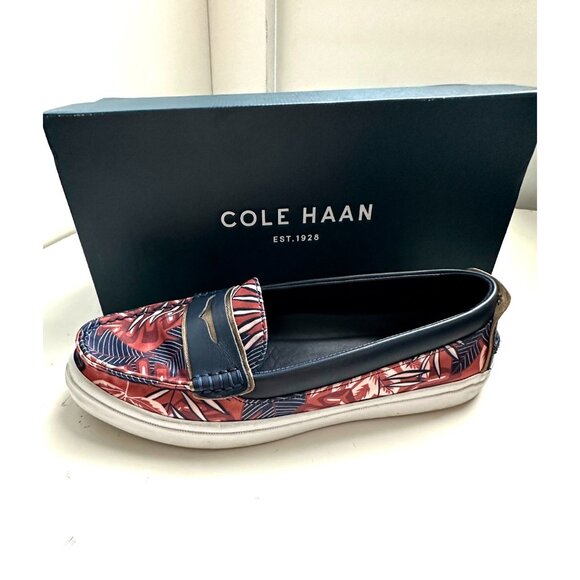 Cole Haan Pinch Weekender LX Tropical Print Ivory Womens Loafers Size 8.5B - Picture 2 of 9